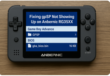 gpsp not showing up on anbernic rg35om